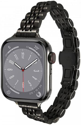 Apple Watch Bandje - 1-10/SE/Ultra - 49/46/45/44/42MM - Roestvrij Staal - Zwart afbeelding 1