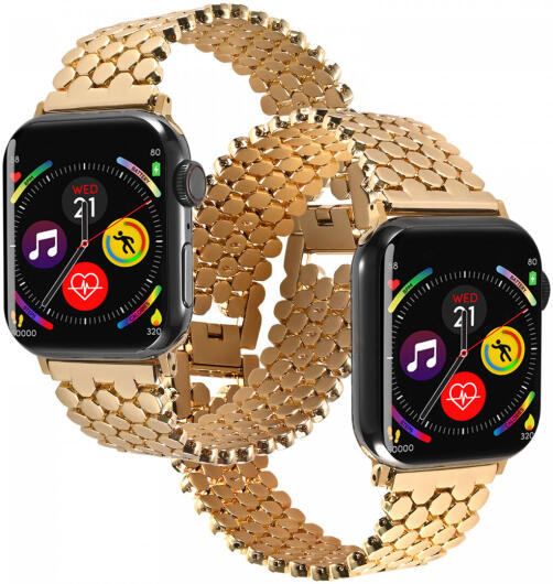 Apple Watch Bandje - 1-10/SE/Ultra - 49/46/45/44/42MM - Honingraat RVS -Goud afbeelding 2