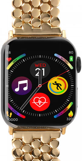 Apple Watch Bandje - 1-10/SE/Ultra - 49/46/45/44/42MM - Honingraat RVS -Goud afbeelding 5