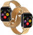 Apple Watch Bandje - 1-10/SE/Ultra - 49/46/45/44/42MM - Honingraat RVS -Goud afbeelding 2
