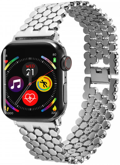Apple Watch Bandje - 1-10/SE/Ultra - 49/46/45/44/42MM - Honingraat RVS -Zilver afbeelding 1