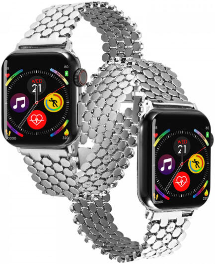 Apple Watch Bandje - 1-10/SE/Ultra - 49/46/45/44/42MM - Honingraat RVS -Zilver afbeelding 2