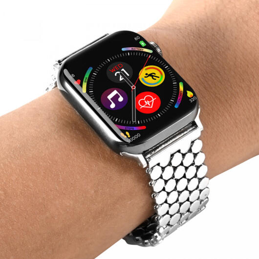 Apple Watch Bandje - 1-10/SE/Ultra - 49/46/45/44/42MM - Honingraat RVS -Zilver afbeelding 3