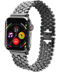 Apple Watch - 1-9/SE/Ultra 49MM/45MM/44MM/42MM - Honingraat RVS Bandje Zwart