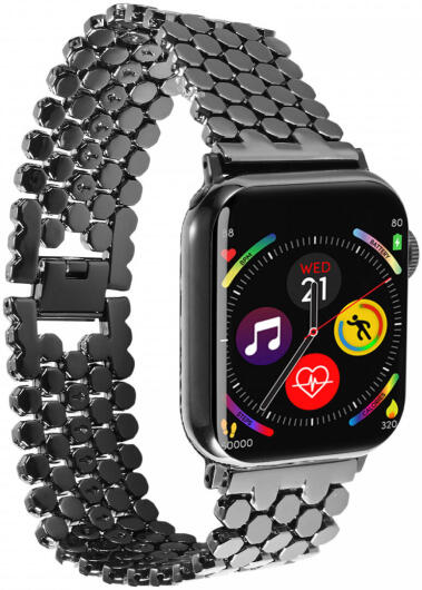 Apple Watch Bandje - 1-10/SE/Ultra - 49/46/45/44/42MM - Honingraat RVS - Zwart afbeelding 6