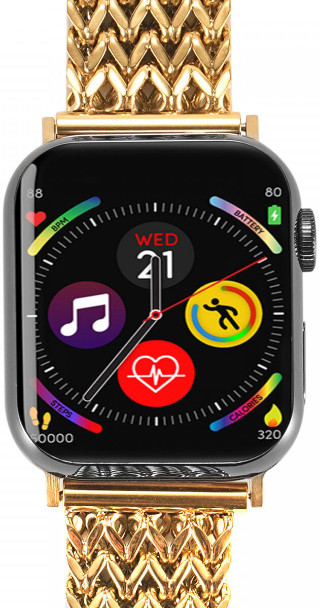 Apple Watch Bandje - 1-10/SE - 42MM/41MM/40MM/38MM - Gevlochten - Staal - Goud afbeelding 5