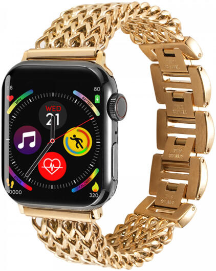 Apple Watch Bandje - 1-10/SE - 42MM/41MM/40MM/38MM - Gevlochten - Staal - Goud afbeelding 1