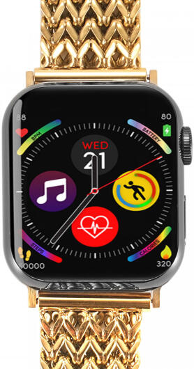 Apple Watch Bandje - 1-10/SE - 42MM/41MM/40MM/38MM - Gevlochten - Staal - Goud afbeelding 5