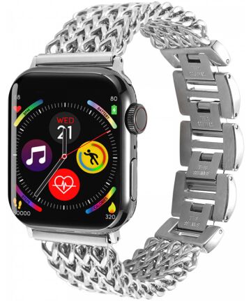 Apple Watch Bandje - 1-10/SE - 42MM/41MM/40MM/38MM - Gevlochten - Staal - Zilver Bandjes