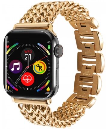 Apple Watch Bandje - 1-9/SE/Ultra 49MM/45MM/44MM/42MM - Stalen - Goud Bandjes