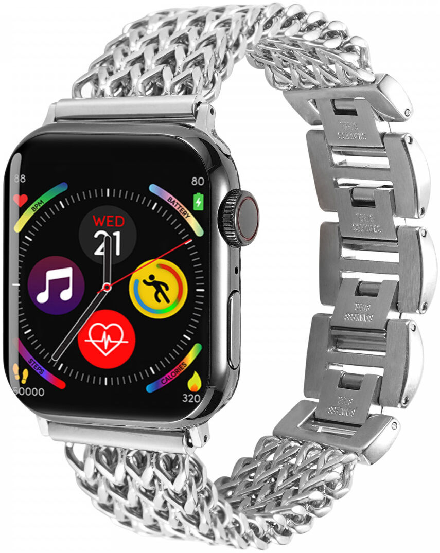 Apple Watch Bandje - 1-9/SE/Ultra 49MM/45MM/44MM/42MM - Stalen - Zilver afbeelding 1