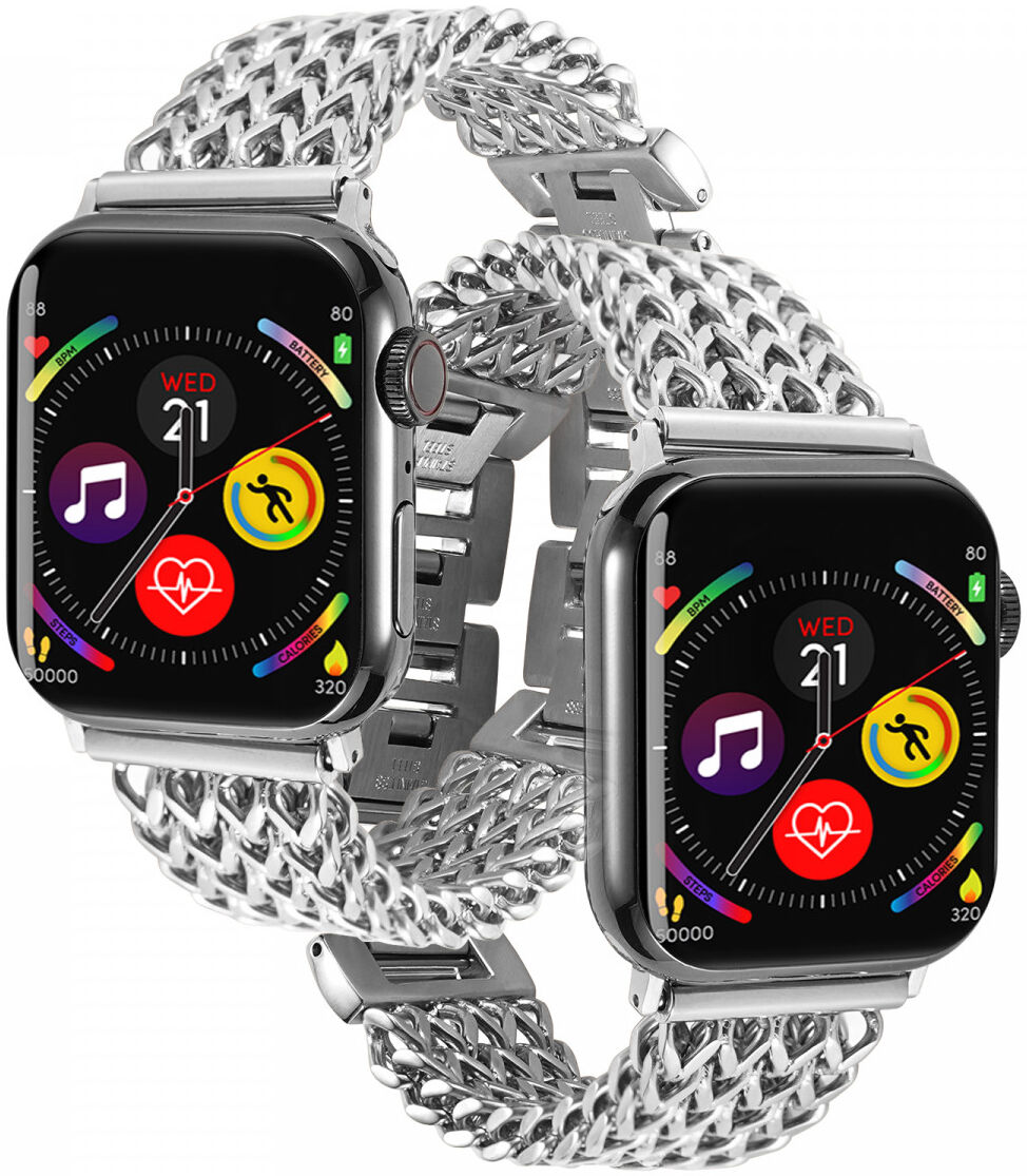 Apple Watch Bandje - 1-9/SE/Ultra 49MM/45MM/44MM/42MM - Stalen - Zilver afbeelding 2