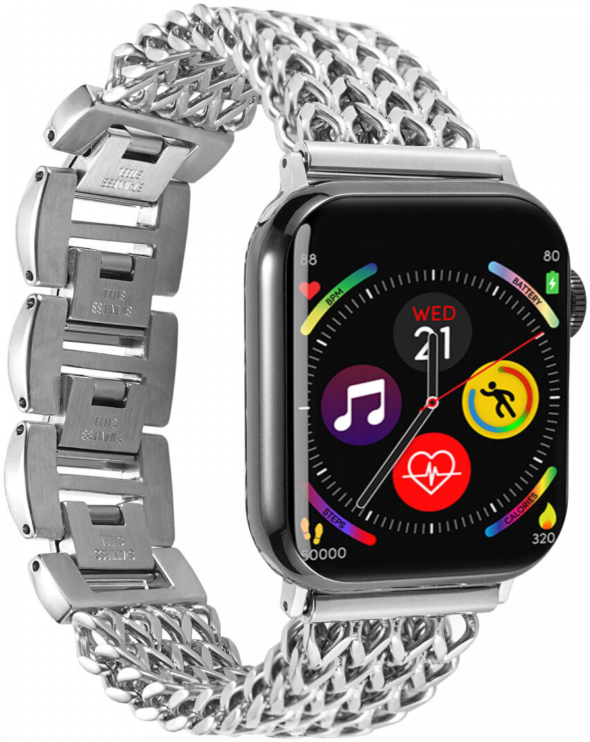 Apple Watch Bandje - 1-9/SE/Ultra 49MM/45MM/44MM/42MM - Stalen - Zilver afbeelding 7