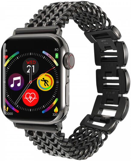 Apple Watch Bandje - 1-10/SE/Ultra 49MM/46MM/45MM/44MM/42MM - Stalen - Zwart afbeelding 1