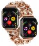Apple Watch Bandje - 1-9/SE 41MM/40MM/38MM - Gevlochten - RVS - Roze Wit