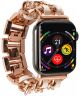 Apple Watch Bandje - 1-9/SE 41MM/40MM/38MM - Gevlochten - RVS - Roze Wit