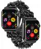 Apple Watch Bandje - 1-9/SE 41MM/40MM/38MM - Gevlochten - RVS - Zwart Grijs
