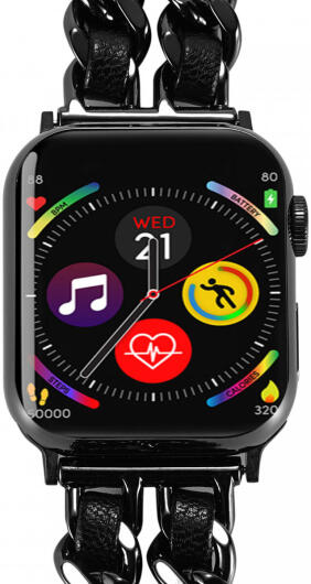 Apple Watch Bandje - 1-10/SE/Ultra - 49/46/45/44/42MM - RVS - Zwart Grijs afbeelding 4
