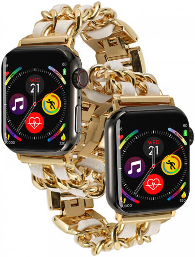 Apple Watch Bandje - 1-10/SE/Ultra - 49/46/45/44/42MM - RVS - Goud Wit afbeelding 2