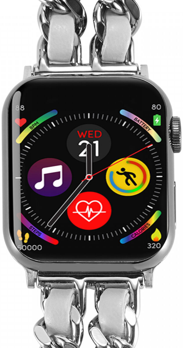 Apple Watch Bandje - 1-10/SE/Ultra - 49/46/45/44/42MM - Gevlochten RVS - Wit afbeelding 4