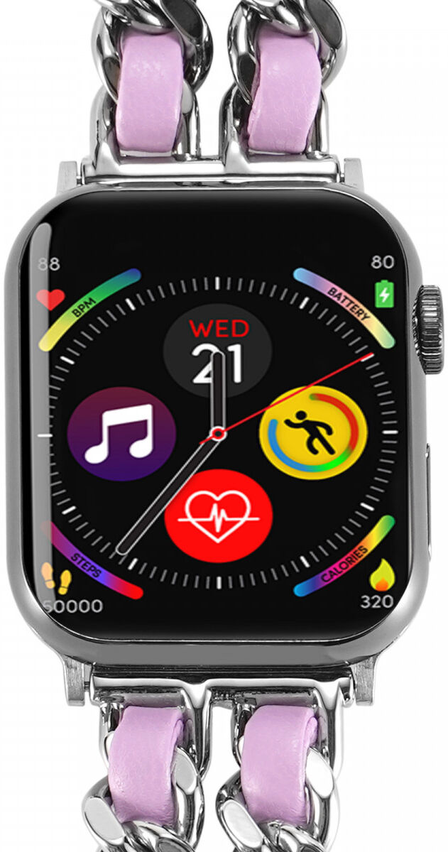 Apple Watch Bandje - 1-10/SE/Ultra - 49/46/45/44/42MM - Gevlochten RVS - Paars afbeelding 4