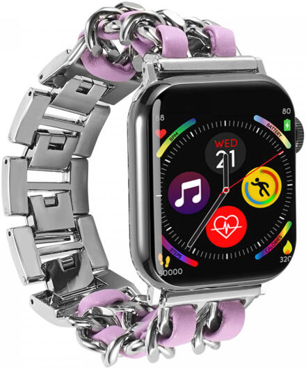Apple Watch Bandje - 1-10/SE/Ultra - 49/46/45/44/42MM - Gevlochten RVS - Paars afbeelding 5