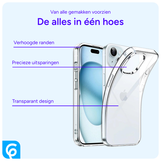 Apple iPhone 15 Hoesje Dun TPU Back Cover Transparant afbeelding 3