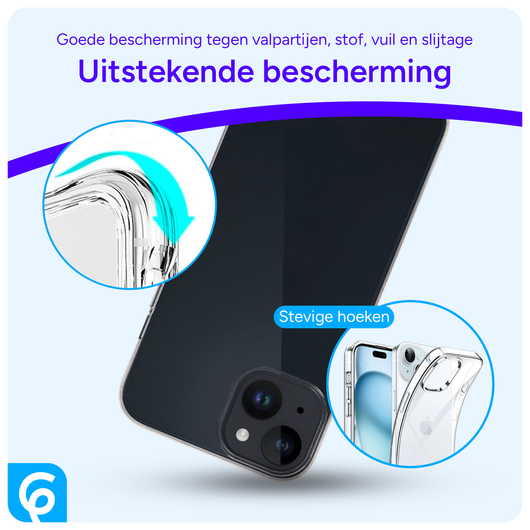 Apple iPhone 15 Hoesje Dun TPU Back Cover Transparant afbeelding 2