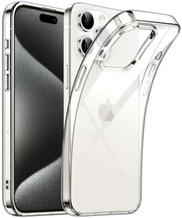 Apple iPhone 15 Pro Hoesje Dun TPU Back Cover Transparant Hoesjes