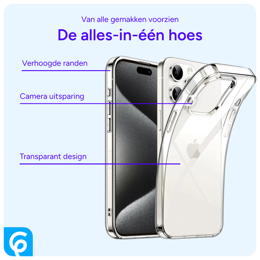 Apple iPhone 15 Pro Hoesje Dun TPU Back Cover Transparant afbeelding 5