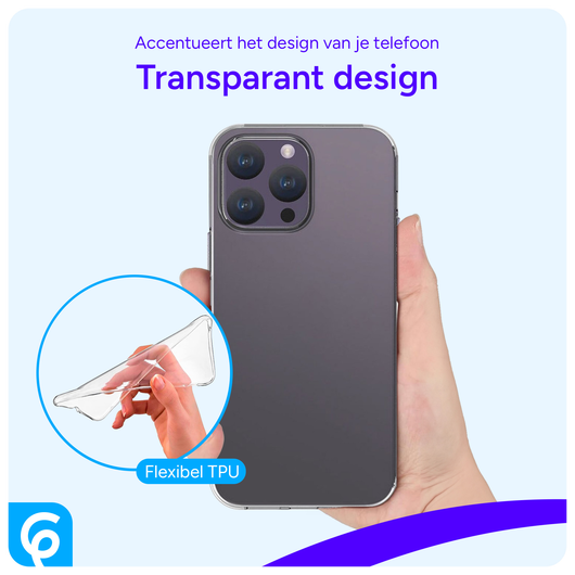 Apple iPhone 15 Pro Hoesje Dun TPU Back Cover Transparant afbeelding 3