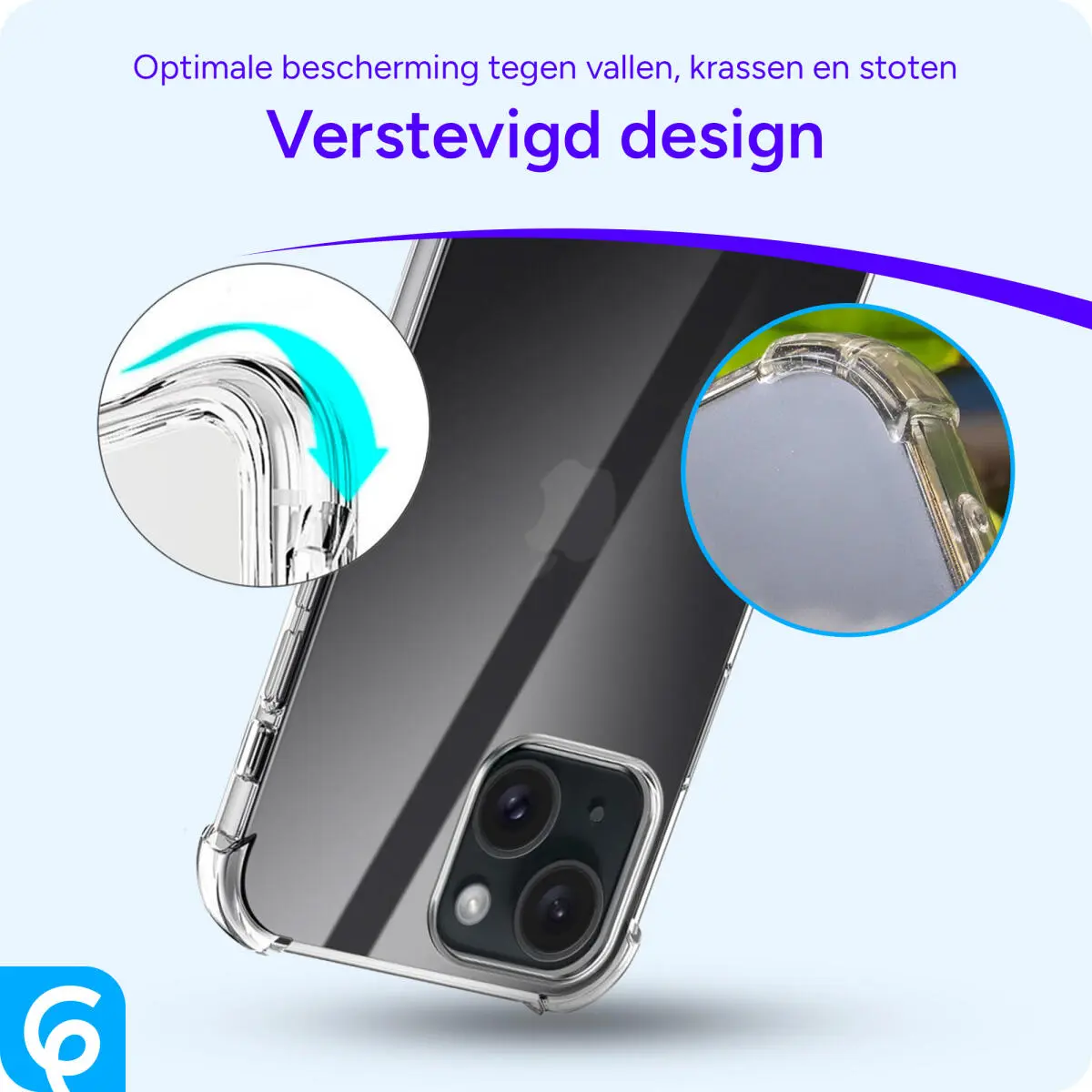 Apple iPhone 15 Hoesje Schokbestendig en Dun TPU Transparant afbeelding 2