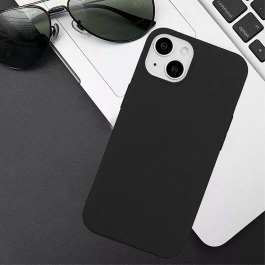 Apple iPhone 15 Hoesje Matte Back Cover Dun TPU Zwart afbeelding 4
