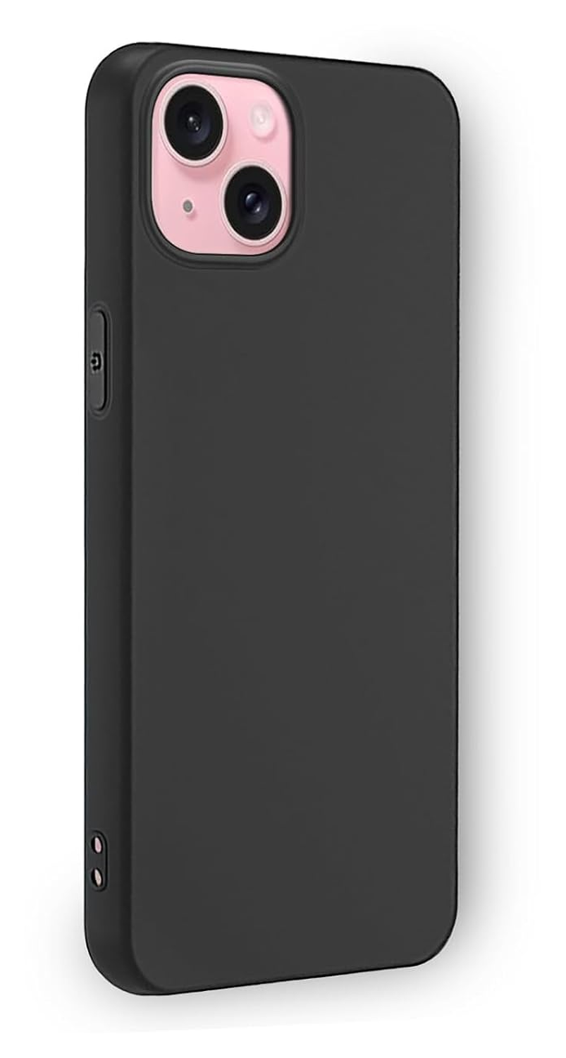 Apple iPhone 15 Plus Hoesje Matte Back Cover Dun TPU Zwart afbeelding 5