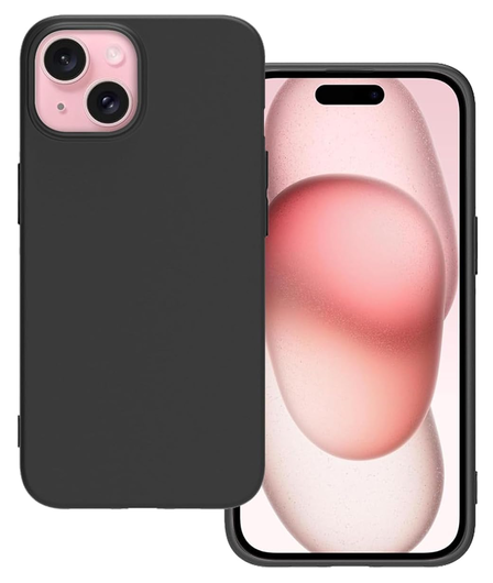 Apple iPhone 15 Plus Hoesje Matte Back Cover Dun TPU Zwart afbeelding 1
