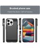 Apple iPhone 15 Pro Hoesje Geborsteld TPU Flexibele Back Cover Zwart