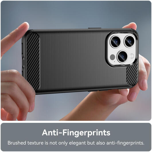 Apple iPhone 15 Pro Hoesje Geborsteld TPU Flexibele Back Cover Zwart afbeelding 7