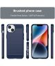 Apple iPhone 15 Hoesje Geborsteld TPU Flexibele Back Cover Blauw