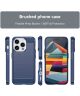 Apple iPhone 15 Pro Hoesje Geborsteld TPU Flexibele Back Cover Blauw