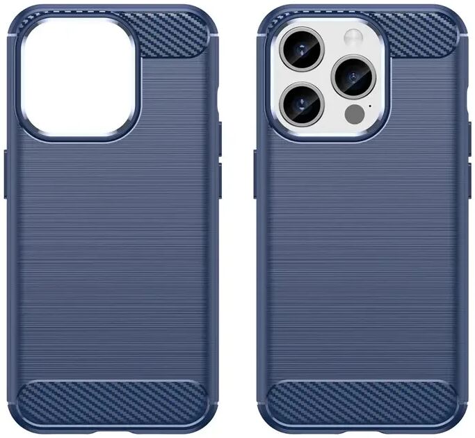 Apple iPhone 15 Pro Hoesje Geborsteld TPU Flexibele Back Cover Blauw afbeelding 2