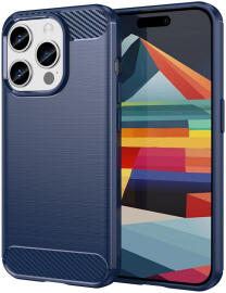 Apple iPhone 15 Pro Hoesje Geborsteld TPU Flexibele Back Cover Blauw