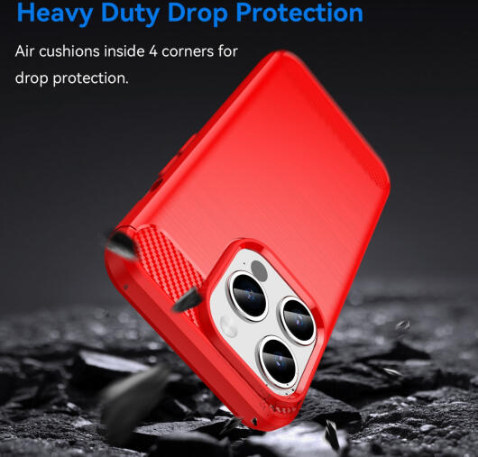 iPhone 15 Pro Max Hoesje Geborsteld TPU Flexibele Back Cover Rood afbeelding 4