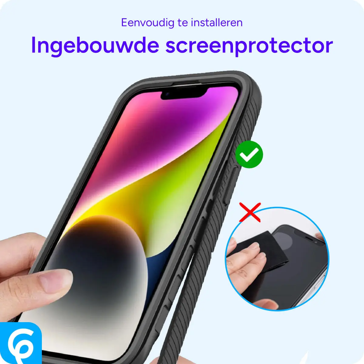 Apple iPhone 15 Hoesje Full Protect 360° Cover Hybride Zwart afbeelding 7