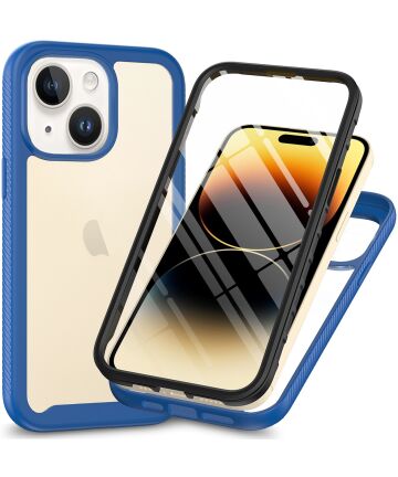 Apple iPhone 15 Hoesje Full Protect 360° Cover Hybride Blauw Hoesjes