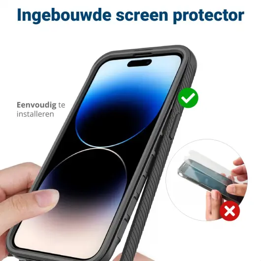 Apple iPhone 15 Pro Hoesje Full Protect 360° Cover Hybride Blauw afbeelding 7