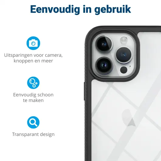 Apple iPhone 15 Pro Hoesje Full Protect 360° Cover Hybride Blauw afbeelding 5