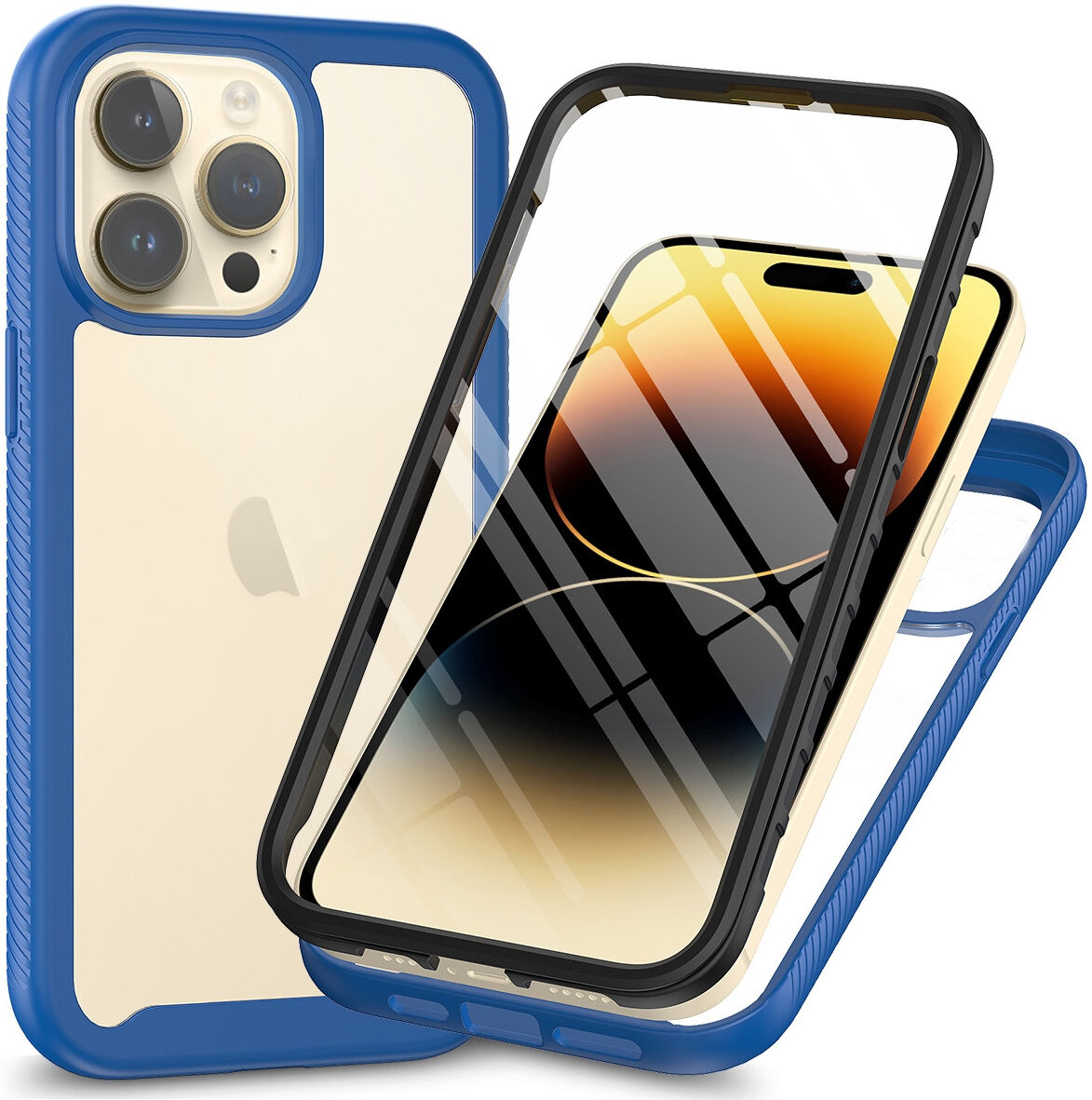 Apple iPhone 15 Pro Max Hoesje Full Protect 360° Cover Hybride Blauw afbeelding 1