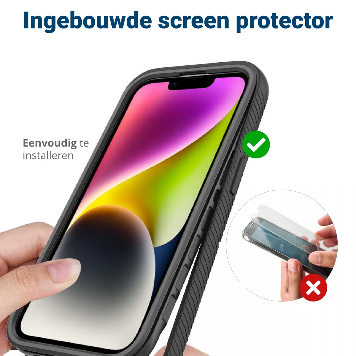 Apple iPhone 15 Plus Hoesje Full Protect 360° Cover Hybride Rood afbeelding 7