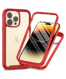 Apple iPhone 15 Pro Max Hoesje Full Protect 360° Cover Hybride Rood afbeelding