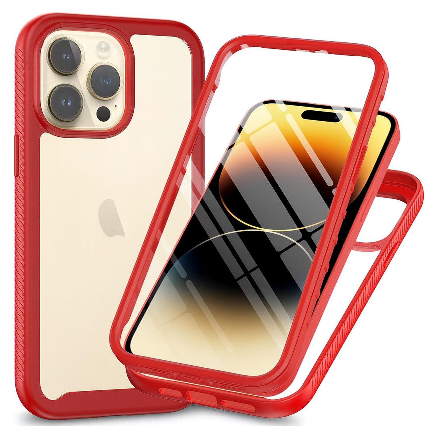 Apple iPhone 15 Pro Max Hoesje Full Protect 360° Cover Hybride Rood afbeelding 1